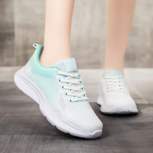 Women Solid Color Breathable Mesh Upper Slip On Easy to Wear Sneaker Summer Comfortable Non Slip Soft Sole Sports Shoes - Image 3