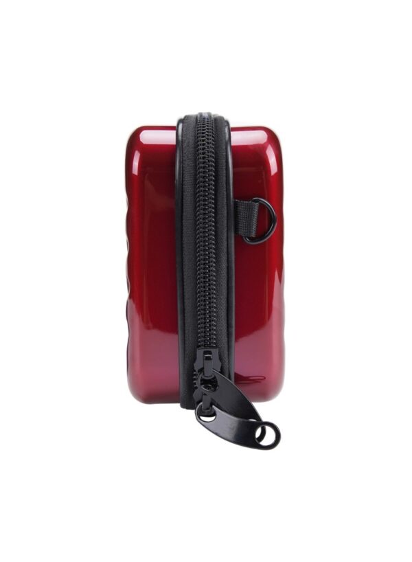 ADOWA - ABS+PC MINI TRAVEL HARD SHELL MAKEUP BAGPORTABLE COSMETICS PHONE CROSSBODY BAG N1203 (W7.09 X D2.36 X H4.33)INCH - WINE RED - Image 3