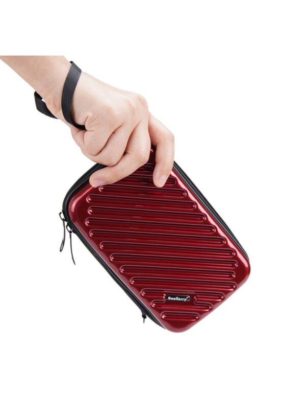 ADOWA - ABS+PC MINI TRAVEL HARD SHELL MAKEUP BAGPORTABLE COSMETICS PHONE CROSSBODY BAG N1203 (W7.09 X D2.36 X H4.33)INCH - WINE RED - Image 6