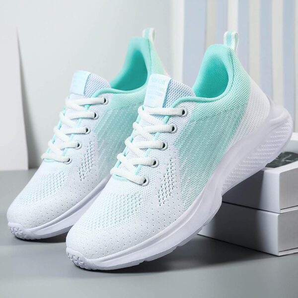 Women Solid Color Breathable Mesh Upper Slip On Easy to Wear Sneaker Summer Comfortable Non Slip Soft Sole Sports Shoes - Image 4