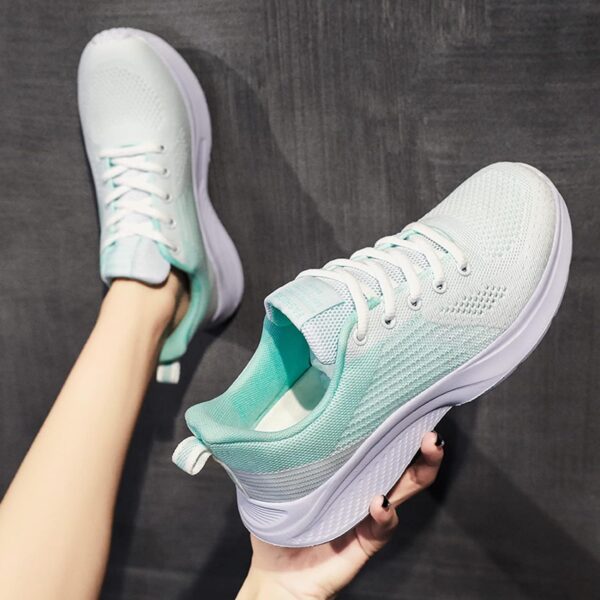 Women Solid Color Breathable Mesh Upper Slip On Easy to Wear Sneaker Summer Comfortable Non Slip Soft Sole Sports Shoes - Image 6