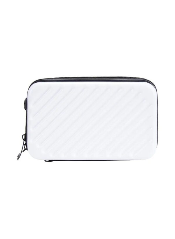 ADOWA - ABS+PC MINI TRAVEL HARD SHELL MAKEUP BAGPORTABLE COSMETICS PHONE CROSSBODY BAG N1203 (W7.09 X D2.36 X H4.33)INCH - WHITE - Image 4