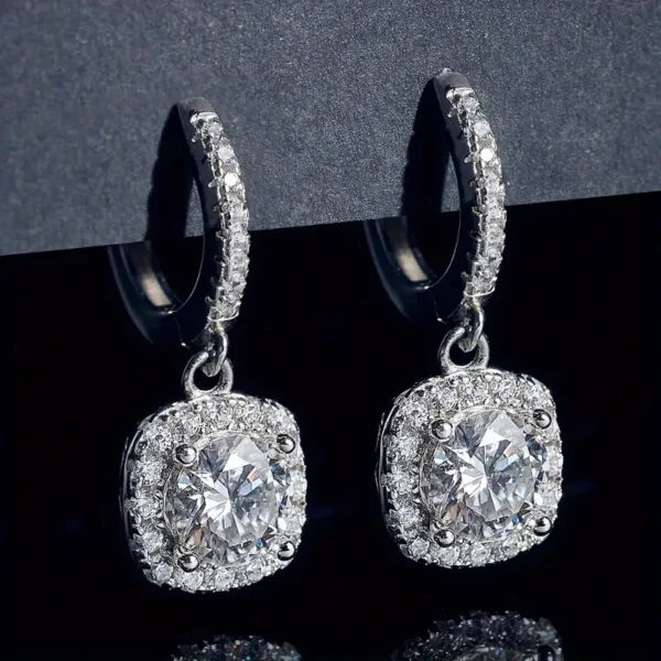 Moissanite 1Pair 0.5/1/2/3Carat S925 Silver Earring, - Image 5