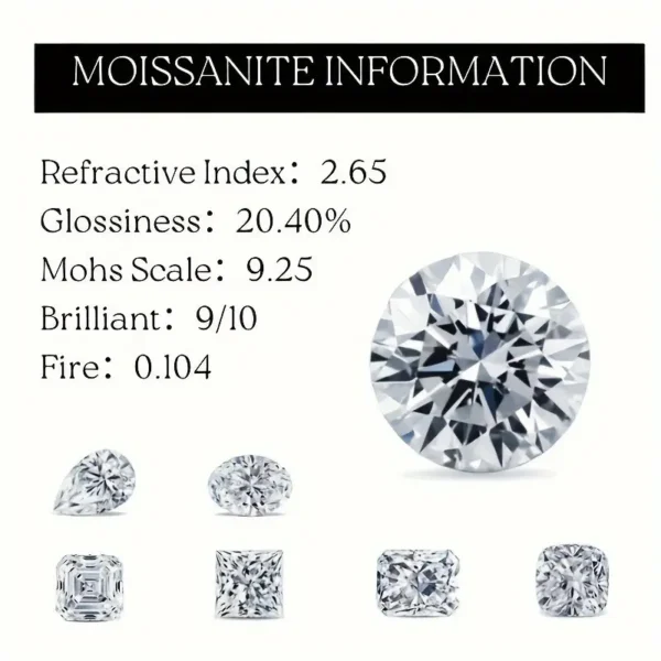 Moissanite 1Pair 0.5/1/2/3Carat S925 Silver Earring, - Image 2