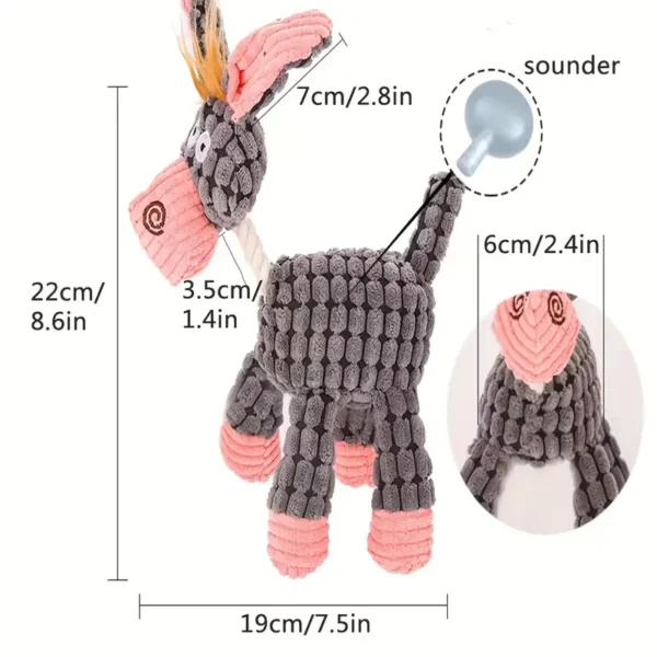 1pc Random Color Cartoon Fabric Dog Squeaky Toy with Rope Design, Soft and Durable for Medium-Sized Dogs, Supervised Play Only, Assorted Colors and Patterns, Dog Toys - Image 4