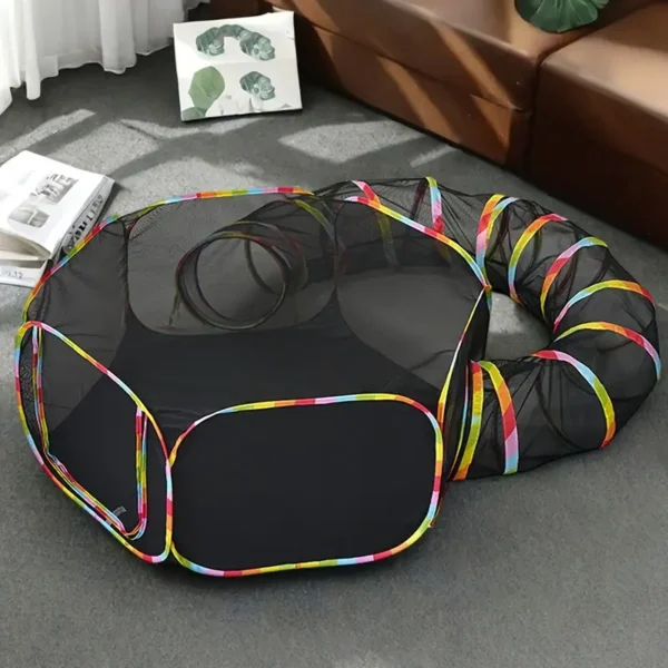 A Multi-Tunnel Cat Playset, Perfect for Lounging And Playing.