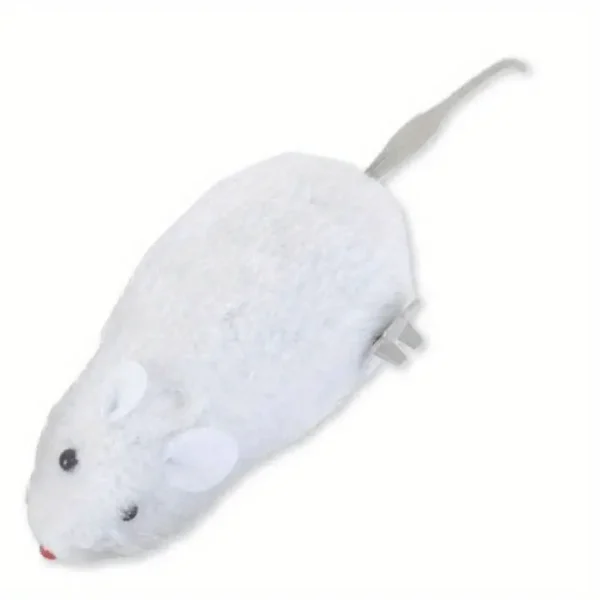 1pc Durable Interactive Clockwork Mouse Toy - Running Rat Plush for Cats & Small Dogs, Battery-Free, Assorted Colors (Black, Grey/Pink, Brown), All Breed Sizes, Plastic Material, Rat Toys - Image 3