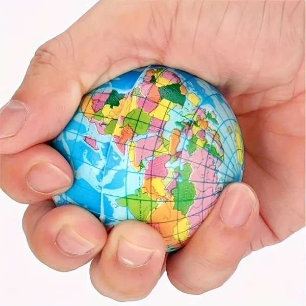 1/3pcs, Colorful World Map Soft Ball - Diameter 6.35 cm, Perfect for Birthday and Party Gifts, Pet Play, No Power Required, Educational Toy for Ages 14+, Vibrant Globe | Tactile Object | Easy to Grasp - Image 3