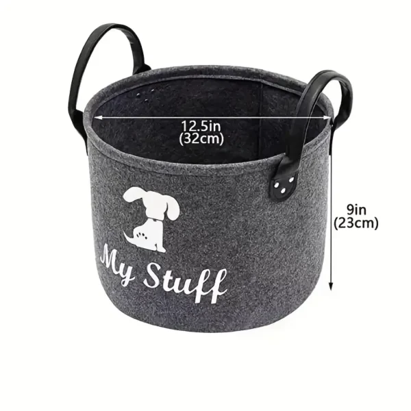 1pc Spacious Fleece Pet Toy Organizer - Ideal Storage for Dog Toys, Blankets, and Accessories, Without Battery - Image 4