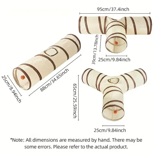 Foldable Cat Tunnel Toy - Polyester, Space-Saving Design for Indoor Play, Ideal for All Seasons, Cat Play Toy | Modern Cat Toy | Durable Cat Toy - Image 2
