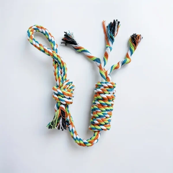Pet Rope Toy Hand Pulling Knot Interactive Tug-of-war Pet Toy Suitable for Small Dogs Random Color 1pc - Image 5