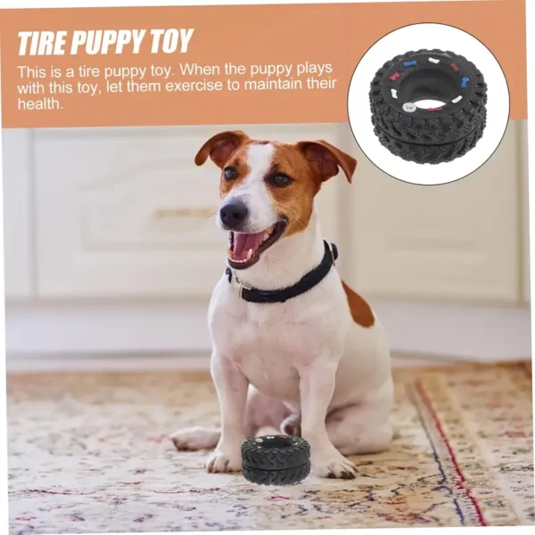 1pc Durable Puppy Teething Toys - Interactive Tire Chew Toy for Dogs, Sounding Dog Chew with Tough Bite-Resistant Design for Dental Training & Playtime - Image 3