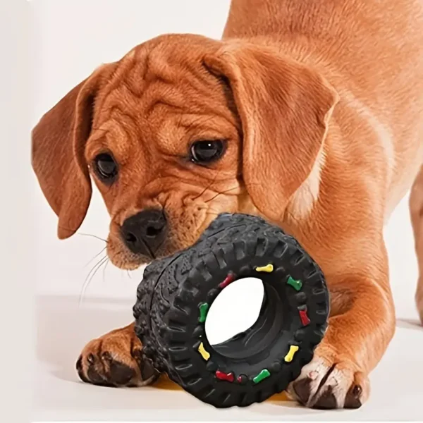 1pc Durable Puppy Teething Toys - Interactive Tire Chew Toy for Dogs, Sounding Dog Chew with Tough Bite-Resistant Design for Dental Training & Playtime