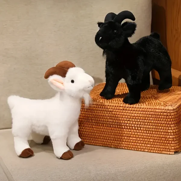 One Plush Goat Toy, White/Black, Made of Soft Polyester Fiber, Suitable for All Dog Interactions During Playtime. - Image 5