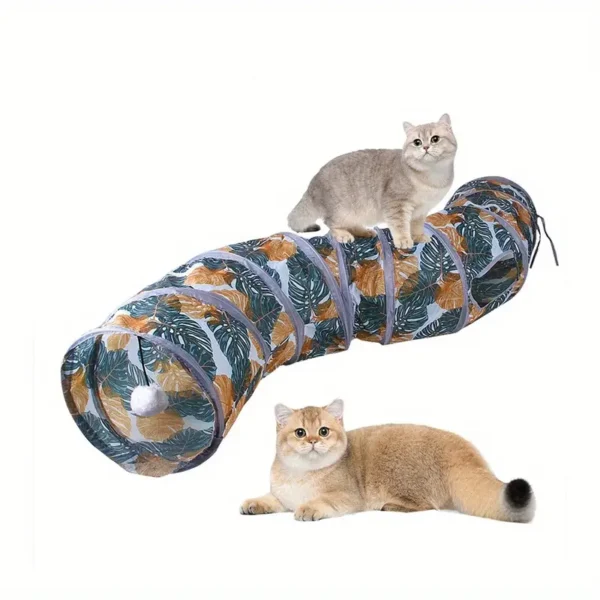 Printed Cat Tunnel: Foldable Cat Play Tunnel for Feline Fun - 1pc, 125cm/49.21in x 25cm/9.84in - Image 3
