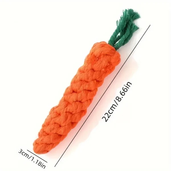 Interactive Durable Carrot-Shaped Dog Toy with Tassel - All Breed Sizes, Linen Material, Tear-Resistant Tug of War Chew Toy for Medium Dogs - Image 2