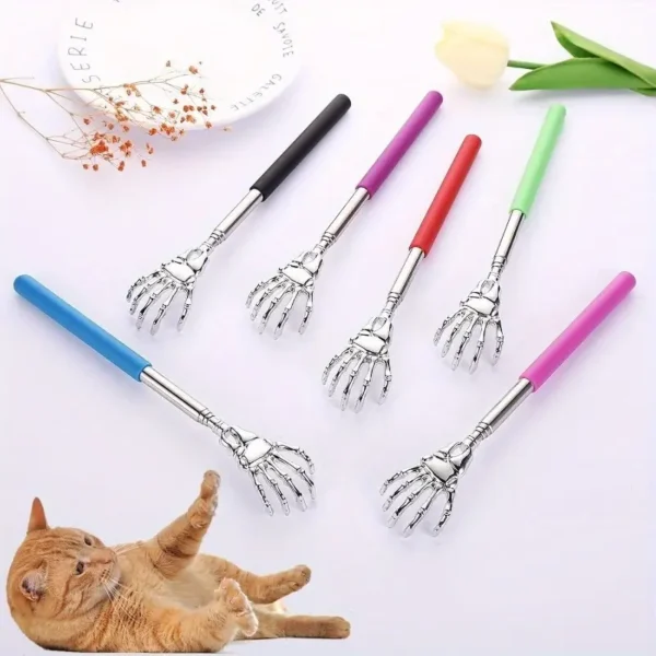 Interactive Retractable Cat Teaser Wand With Grooming Comb, Stainless Steel Telescopic Cat Toy For Indoor Cats And Dogs - Fun & Engaging Playtime - Image 4