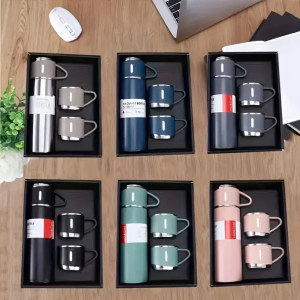 1pc New high-rated thermos 3pcs/ 1 set, stainless steel water bottle with gift box, double-layer leak-proof insulation water bottle suitable for cycling, backpacking, office, car, school, party, camping and travel, best birthday gift - Image 4