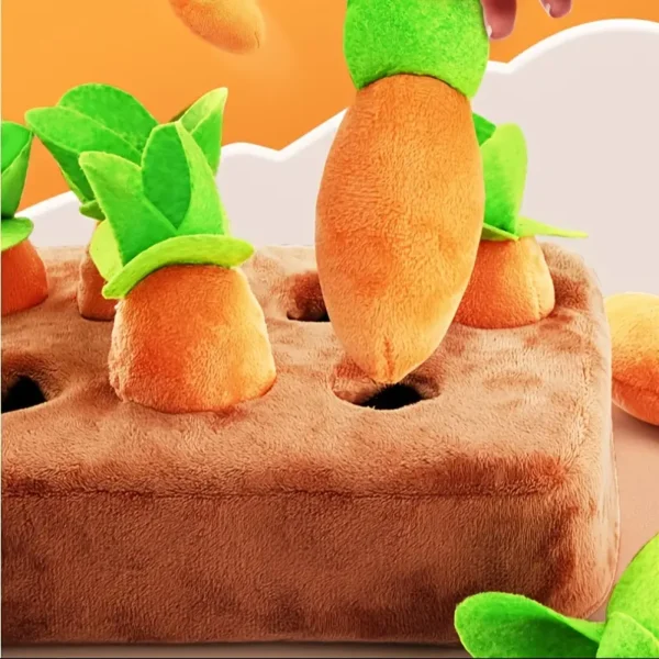 Set of 6 Interactive Plush Carrot Dog Toy Pack - Ideal for Medium-Sized Dogs to Deter Biting and Tugging, Perfect for Family Bonding and Coordination Skills Development - Image 4