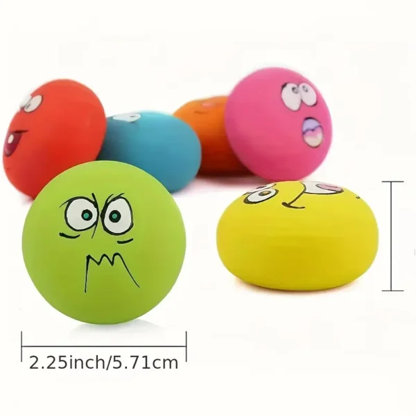 1pc Durable Squeaky Dog Chew Toys - Interactive Fetch Toys with Assorted Expressions (Angry, Happy, Love) - Non-Toxic Plastic, Battery-Free for Teeth Cleaning & Training - All Breed Dogs, Interactive Dog Toy, Playful Design, Nontoxic Material, Sturdy Construction, Pet Plaything, Pet Owners - Image 2