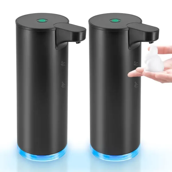 Automatic Foaming Hand Soap Dispenser Touchless Foam Soap Dispenser Rechargeable Bathroom Countertop Soap Pump 9oz, Set of 2 - Image 6