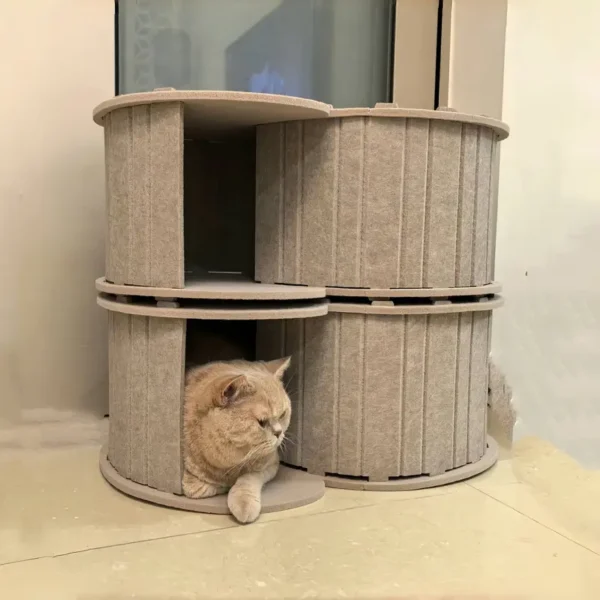 1/2pcs of All-Season Felt Cat Bed, Can Be Used As a Scratching Board, No Shedding, Disassembled And Portable for Storage, Suitable for Cats, Dogs, Rabbits, Squirrels And Other Pets Under 6.0 KG - Image 2