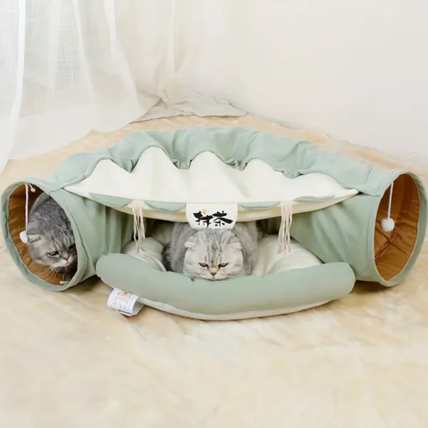 Cat Tunnel For Indoor Cats, A Durable, Lightweight Cat Tube With Collapsible Washable Cat Bed Cat Toy For All Sizes - Easy To Clean & Store - Image 4