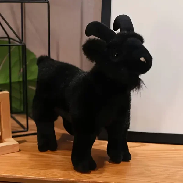 One Plush Goat Toy, White/Black, Made of Soft Polyester Fiber, Suitable for All Dog Interactions During Playtime. - Image 4