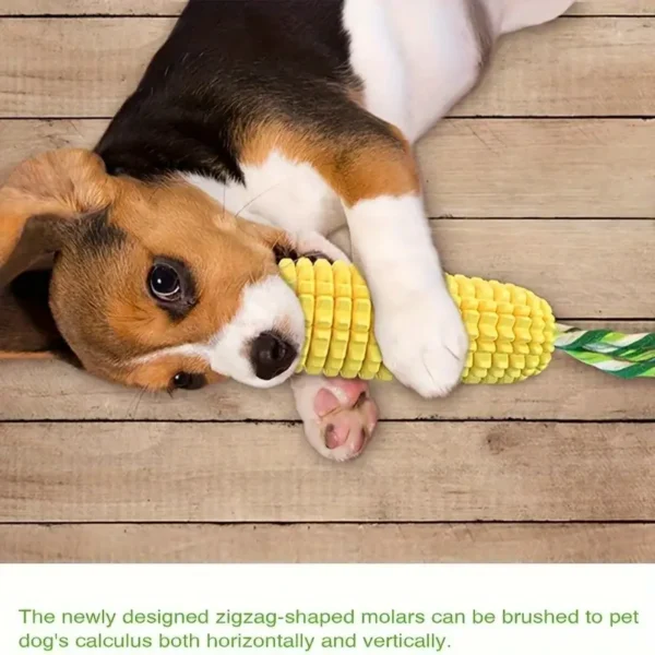 1pc Durable Dog Chew Toy - Rubber Corn Pattern, Perfect for Small to Large Breeds, Ideal for Aggressive Chewers, Medium Breed Recommended, Durable Chew Toy | Playful Dog Toy | Rubber Chew Toy
