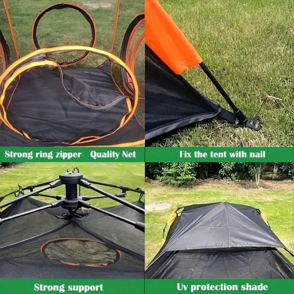 4-in-1 Outdoor Cat Enclosures For Indoor Cats Portable Pop Up Mesh Tents Kitty Playpen Play Tunnels Outside Pet DIY In Multiple Ways Pets Playhouse - Image 4