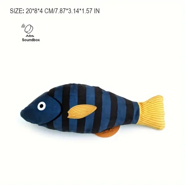 1PC Simulation Fish Toy For Cats, Interactive Bite Resistant Plush Cat Chew Toy With Sound, Cat Teeth Grinding Molar Toy For Cats Kittens - Image 3