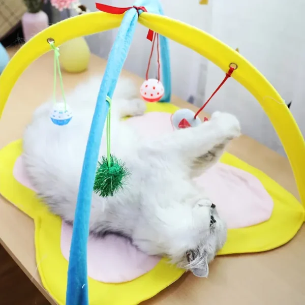 Foldable Fun Cat Hammock - Interactive Toy for Cats with Hanging Ball, Bell, and Sound Effects - Durable, Portable, and Easy to Clean - Image 5