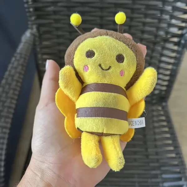 Interactive Bee-Shaped Plush Toy for Pets | Soft Fabric with Striped Wings and Antennae | Ideal for Medium Breeds | Engaging Pet Play Companion, Pet Toys - Image 4