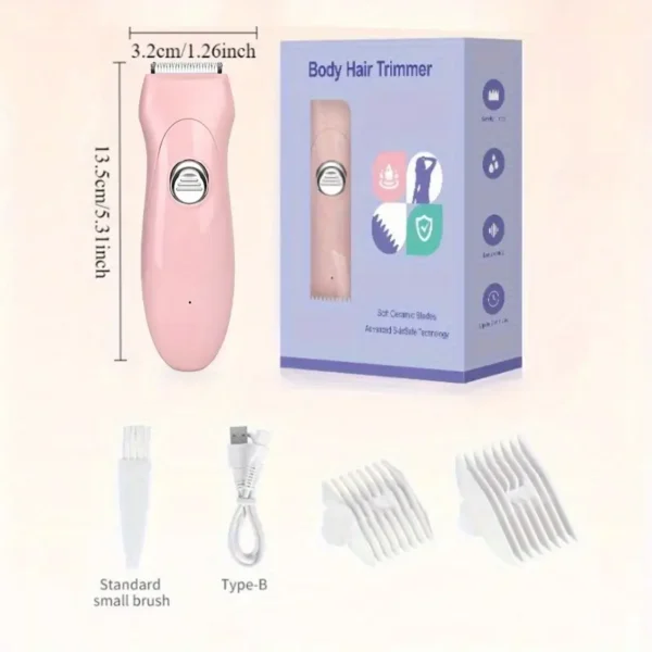 Pink Shaver Ladies Electric Shaver Whole Body Trim Small Portable Push Cut Beard Leg Hair Armpit Hair Electric Shaver - Image 4