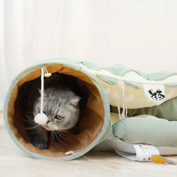 Cat Tunnel For Indoor Cats, A Durable, Lightweight Cat Tube With Collapsible Washable Cat Bed Cat Toy For All Sizes - Easy To Clean & Store - Image 2
