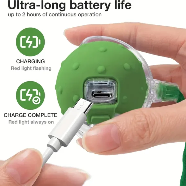 USB Rechargeable Interactive Cat Toy Ball with Suction Cup - Green Silicone Rolling Ball for All Breeds, Fun Pet Play and Exercise, No Battery Required, Cat Ball Toy