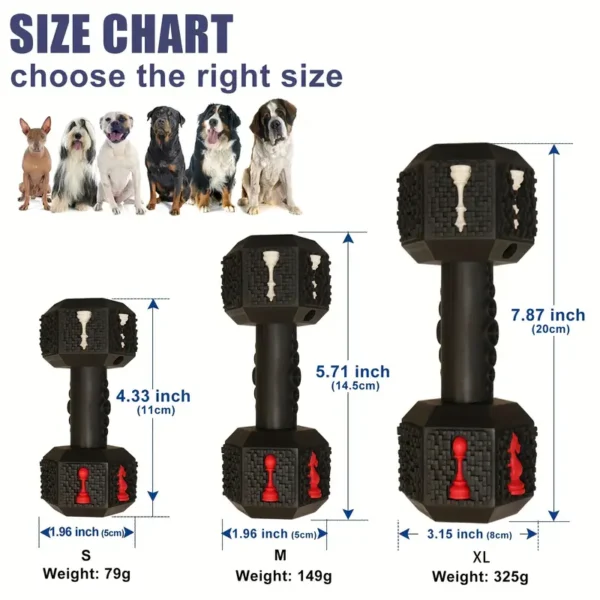 Indestructible Dog Chew Toy - Tough Natural Rubber Dumbbell for Aggressive Chewers, Medium to Large Breeds, Promotes Dental Health & Anxiety Relief - Image 4