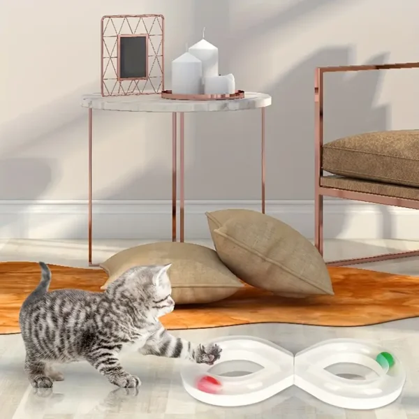 Interactive Cat Toy - Durable Plastic, Colorful Track Design for Indoor & Outdoor Play, No Batteries Needed, All Breed Sizes, Indoor Cat Toy|Playful Cat Toy|Durable Plastic Toy, Cat Playpen - Image 2