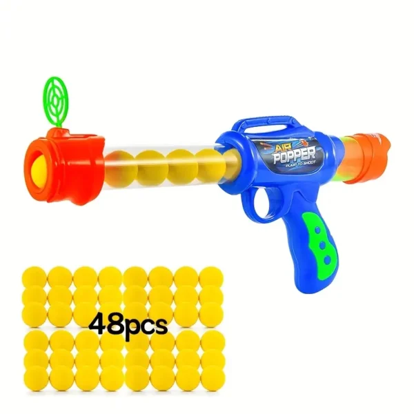 Dog Toy Ball Launcher with 12/48 EVA Balls, a Gas-Connected Interactive Gun for Cats That Enhances Pet Bonding, Is Quiet And Fun, Suitable for All Breeds of Cats And Dogs, Without Battery - Image 2