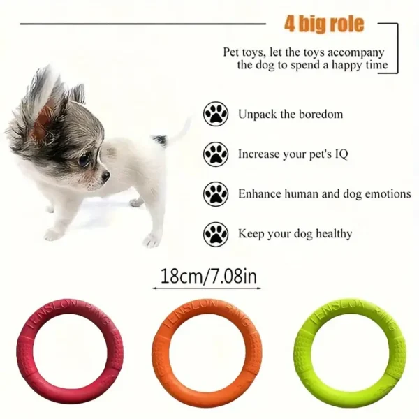 1pc Unbreakable Dog Flying Disc - Interactive & Durable Toy for Training, Tug of War, Chewing, and Water Fun - Perfect Outdoor Playtime for Pawsome Adventures - Image 3