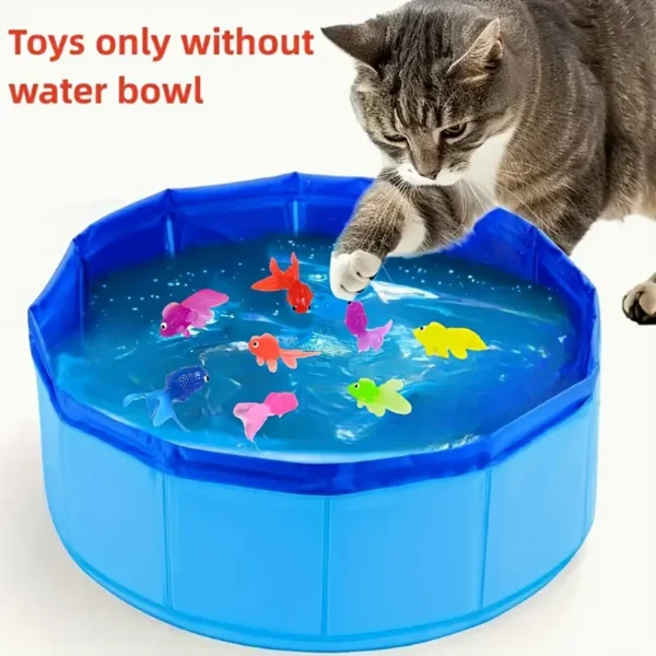 6pcs Interactive Cat Toy Set - Colorful, Durable Plastic Teaser Toys for Endless Fun & Exercise Random Color Cat Fishing Game - Image 4