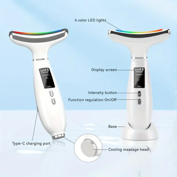 2pcs/set LED Face-Lifting Device, 4 Model Led Face Massage Device, Lifting And Firming Facial Massage Device, 4 In 1 Face Massager, Face Neck Massager For Daily Skin Care Routine, Facial Massager Skin Care Tool - Image 3