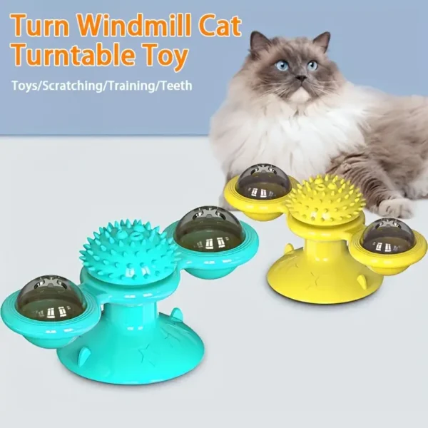 Interactive Windmill Cat Toy - 1pc, Engaging Spinning Design for Playful Cats, Enhances Bonding & Exercise - Image 3