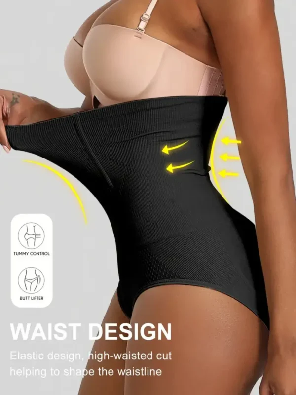 2pcs Women's High Waist Tummy Control Briefs - Ultra Support Double-Layer Butt Lifter & Waist Trainer, Seamless Breathable Underwear for Body Shaping & Posture Correction, Elegant Solid Color, Posture Correction Underwear, Doublelayer Design, Strong Support Underwear - Image 5
