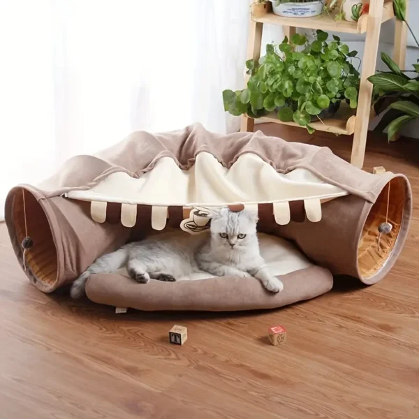 Cat Tunnel For Indoor Cats, A Durable, Lightweight Cat Tube With Collapsible Washable Cat Bed Cat Toy For All Sizes - Easy To Clean & Store - Image 5