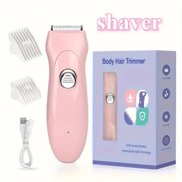 Pink Shaver Ladies Electric Shaver Whole Body Trim Small Portable Push Cut Beard Leg Hair Armpit Hair Electric Shaver