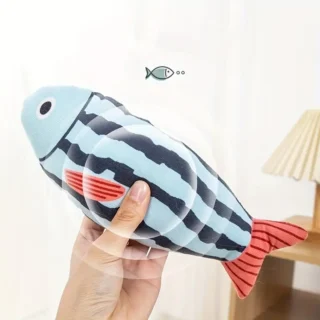 1PC Simulation Fish Toy For Cats, Interactive Bite Resistant Plush Cat Chew Toy With Sound, Cat Teeth Grinding Molar Toy For Cats Kittens