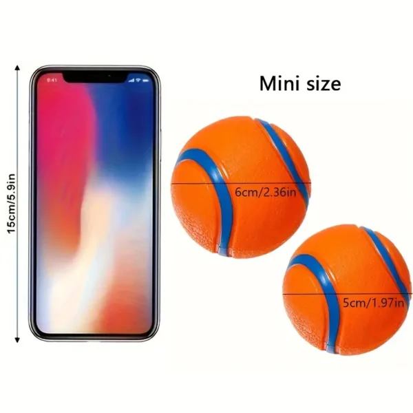 Bouncy Dog Ball - Teeth-Cleaning, Water-Friendly for Training & Play, Vibrant Orange & Blue - Ideal for Medium Breeds - Image 3