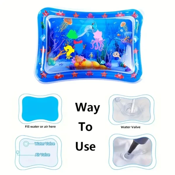 Dolphin-Themed Cat Play Mat with Water Sensor - Cooling Comfort Pet Game Pad, Animal Print Design - Image 2