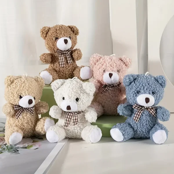 Random Color Cartoon Bear Plush Toy, Soft Fabric Dog Toy for Pet Interaction and Play, Medium Size, Dog Supplies